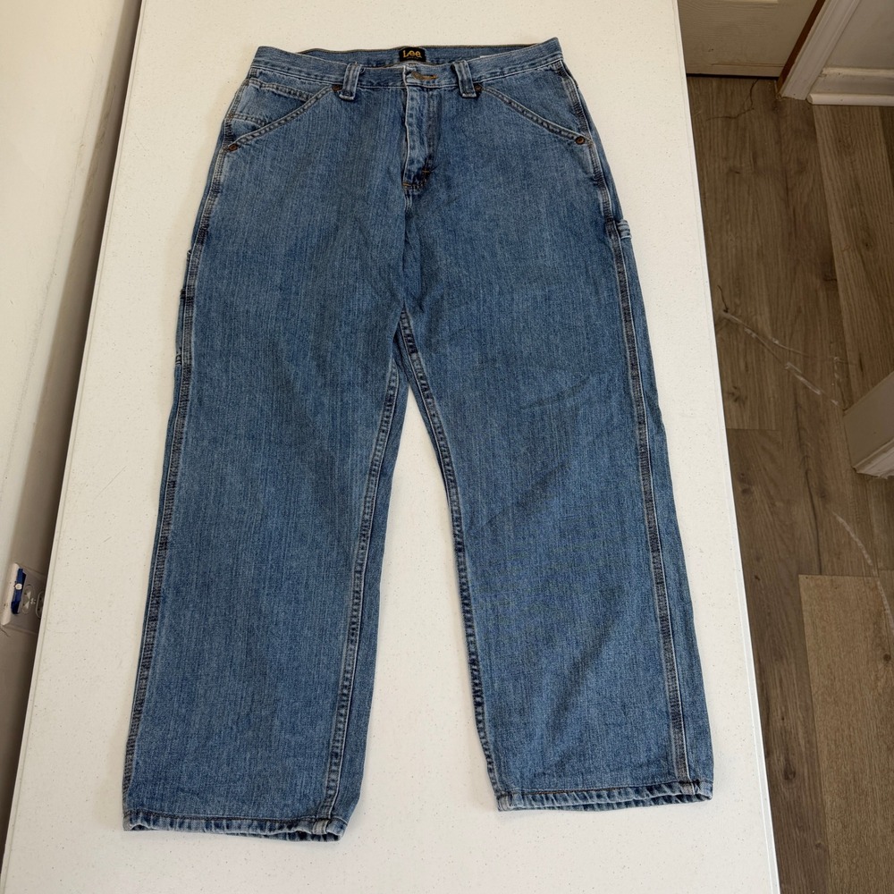 Lee‎ Dungarees Loose Fit Carpenter Jeans Mens 33x32 Blue Denim 2877945 Utility